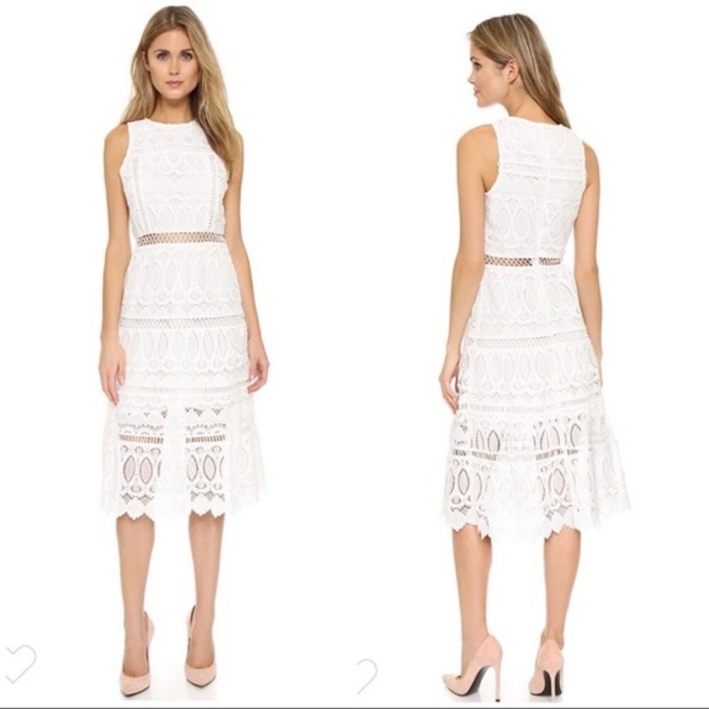 J.O.A. | White Lace REVOLVE Midi Dress